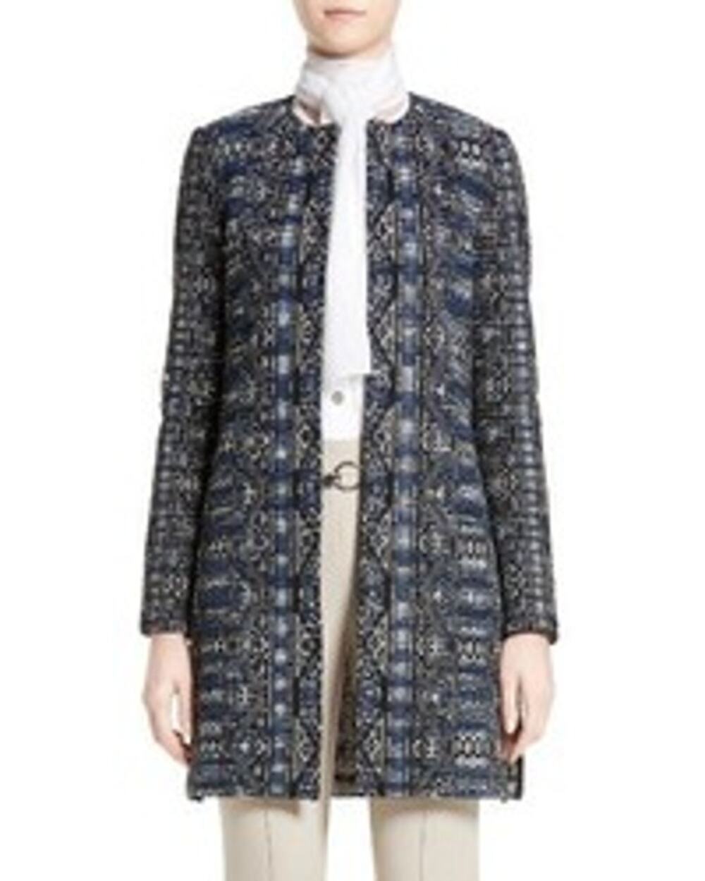 St John Kian Tapestry Knit Cardigan Sweater Size 2